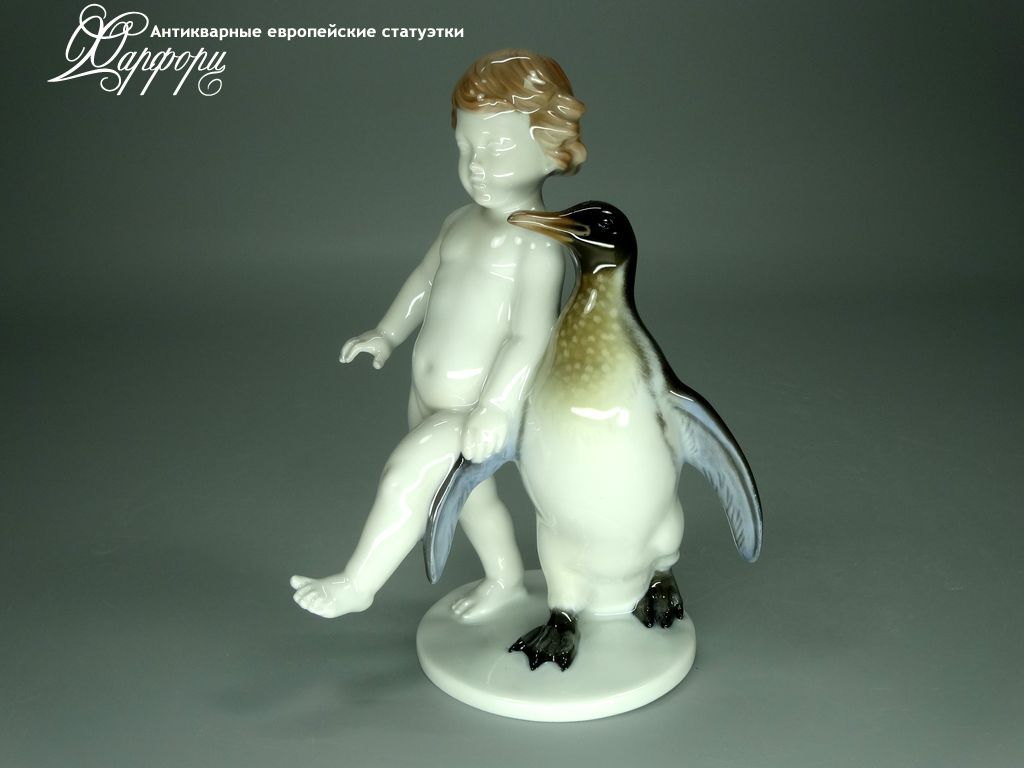 Купить фарфоровые статуэтки Rosenthal, Путти с пингвином, Германия